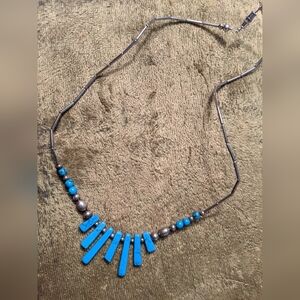 Blue faux turquoise necklace